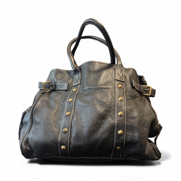 J. Crew Handbags - J. Crew Collection Brown Leather Shoulder Bag with Gold/Brass Accents